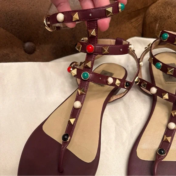 Studded Multicolor Sandals by Valentino Garavani size 39 runs small 38 - Picture 3 of 12